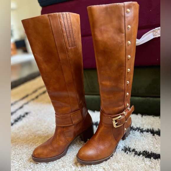 Michael by Michael Kors - Carney - Luggage Leather Studded Boot - Picture 9 of 9